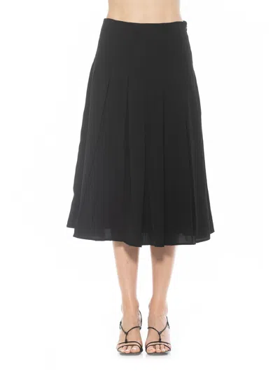 Alexia Admor Shilo Pleated Midi Skirt In Black