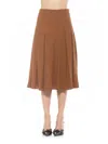 Alexia Admor Shilo Midi-length Pleated Skirt In Brown