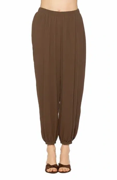 Alexia Admor Silas Draped Balloon Pants In Brown