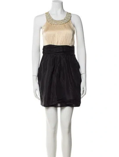 Pre-owned Alexia Admor Silk Mini Dress In Black
