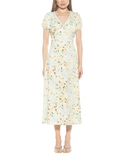 Alexia Admor Silvius Floral Short Sleeve Maxi Dress In Mint Floral
