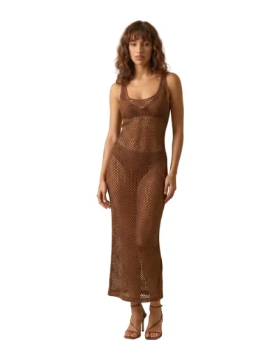 Alexia Admor Sorelle Crochet Scoopneck Maxi Dress In Brown