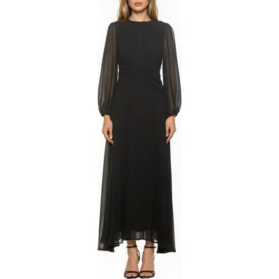 Alexia Admor Sorrel Long Sleeve Chiffon Maxi Dress In Black