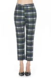 Alexia Admor Stefan Ankle Pants In Blue Plaid