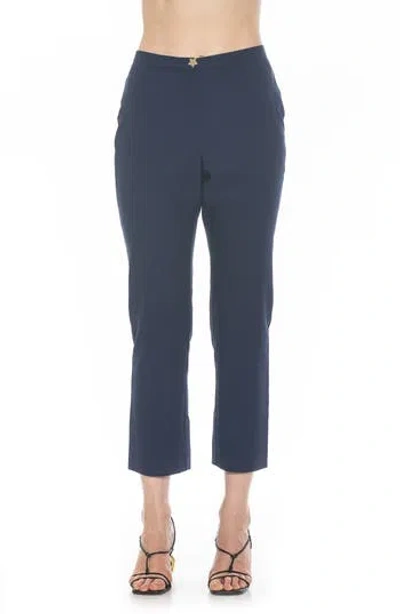 Alexia Admor Stefan Ankle Pants In Navy