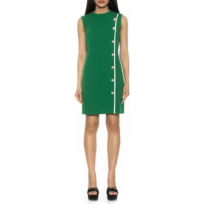 Alexia Admor Stripe Detail Sleeveless Shift Dress In Green