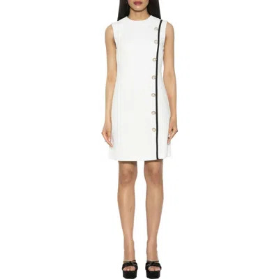 Alexia Admor Stripe Detail Sleeveless Shift Dress In Ivory