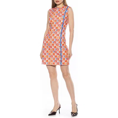 Alexia Admor Stripe Detail Sleeveless Shift Dress In Red Seashells