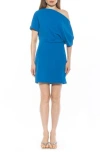 Alexia Admor Suri Draped One-shoulder Minidress In Cerulean