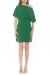 Alexia Admor Suri Draped One-shoulder Minidress In Green
