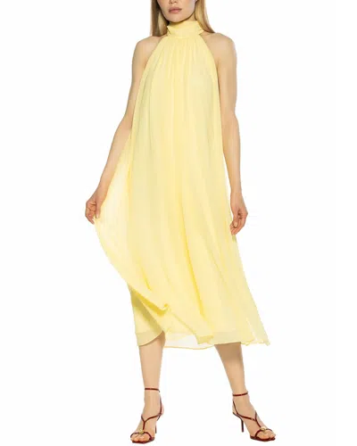 Alexia Admor Suri Mock Neck Halter Midi Flowy Dress In Yellow
