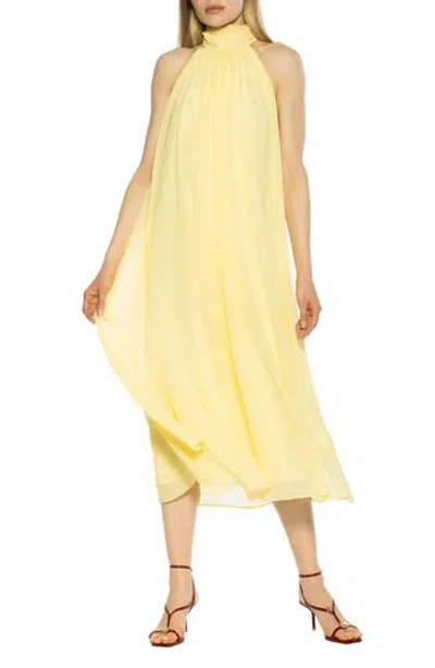 Alexia Admor Suri Mock Neck Sleeveless Chiffon Midi Dress In Yellow