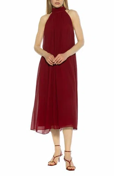 Alexia Admor Suri Mock Neck Sleeveless Chiffon Midi Dress In Red