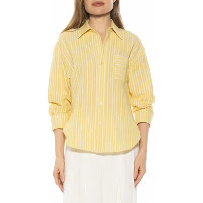 Alexia Admor Tammi Oversize Button-up Shirt In Yellow