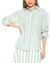 Alexia Admor Tammi Oversize Stripe Boyfriend Button-up Shirt