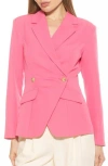 ALEXIA ADMOR ALEXIA ADMOR TANSY DRAPE DOUBLE BREASTED BLAZER