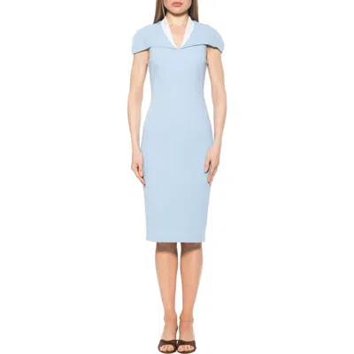 Alexia Admor Tati Cape Sheath Dress In Blue