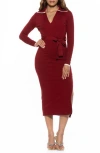 Alexia Admor Tatiana Dress In Red Burgundy