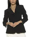 Alexia Admor Ruched Sleeve One-button Blazer