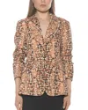 Alexia Admor Ruched Sleeve One-button Blazer In Gold