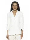 Alexia Admor Ruched Sleeve One-button Blazer In Multi
