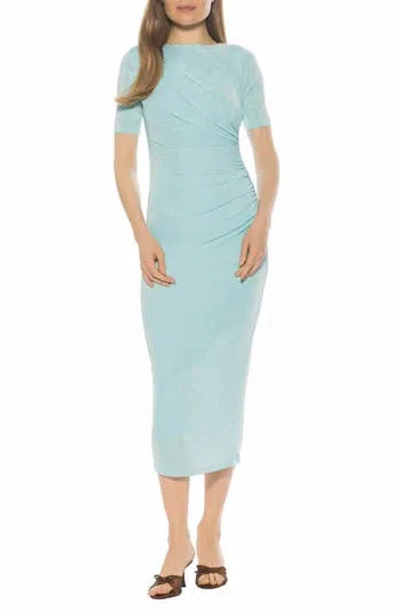 Alexia Admor Thoren Long Sleeve Draped Dress In Blue