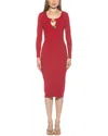 Alexia Admor Tia Metal Rosette Long Sleeve Knit Dress
