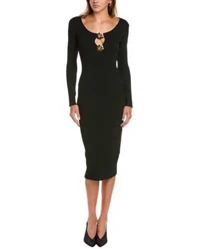 Alexia Admor Tia Metal Rosette Long Sleeve Knit Dress In Black