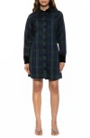 Alexia Admor Women's Plaid Velvette Mini Shirtdress In Green Plaid