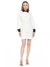 Alexia Admor Velvette Long Sleeve Mini Tweed Shirtdress In White