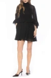 Alexia Admor Vespera Cape Sleeve Chiffon Trapeze Minidress In Black