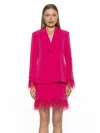 Alexia Admor Vida Ostrich Feather Cuff Blazer In Pink