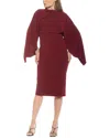 Alexia Admor Vida Cape Sleeve Sheath Dress In Burgundy