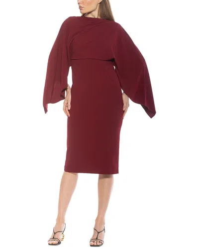 Alexia Admor Vida Cape Sleeve Sheath Dress In Burgundy