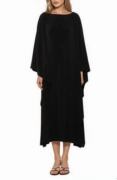 Alexia Admor Vionne Cape Sleeve Draped Maxi Dress In Black
