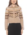 Alexia Admor Wayne Collared Knit Cardigan In Brown