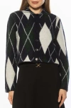 Alexia Admor Wayne Collared Knit Cardigan In Black