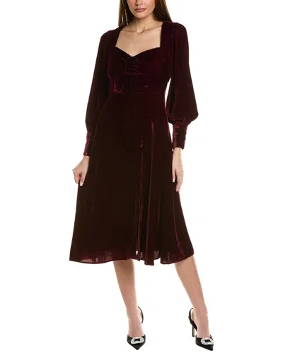 Alexia Admor Willa Bishop Sleeve Velour Dress In Red