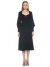 Alexia Admor Willa Bishop Sleeve Velour Dress In Black