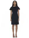 Alexia Admor Willa Draped Short Sleeve Sheath Dress In Blue