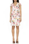Alexia Admor Willow V-neck Cap Sleeve Sheath Dress In Blush Floral
