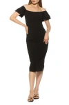 Alexia Admor Winston Off The Shoulder Body-con Midi Dress In Black