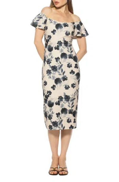 Alexia Admor Winston Off The Shoulder Body-con Midi Dress In Multi