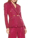Alexia Admor Women's Abbi Double Breasted Sequin Blazer In Hot Pink