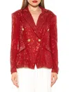 ALEXIA ADMOR WOMEN'S ABBI DOUBLE BREASTED SEQUIN BLAZER
