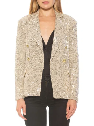 Alexia Admor Women's Abbi Double Breasted Sequin Blazer In Silver