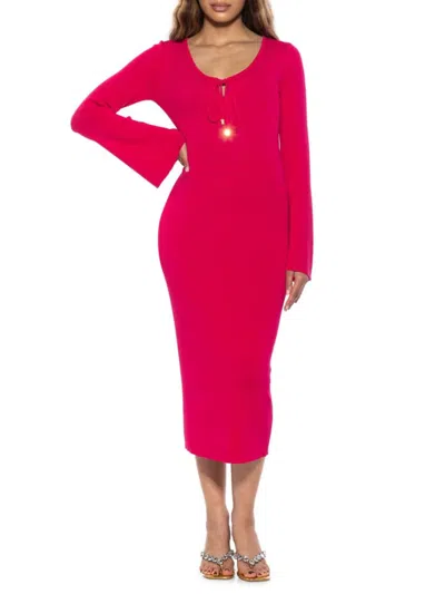 Alexia Admor Women's Akari Knit Sheath Midi Dress In Hot Pink