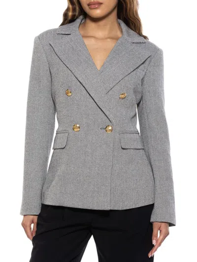 Alexia Admor Women's  Farrah Herringbone Double Breasted Blazer