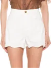 ALEXIA ADMOR WOMEN'S ALICE SCALLOPED BELTED FRONT BUTTON SHORTS
