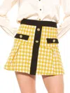 Alexia Admor Women's Alison Tweed Mini Skirt In Yellow Multi